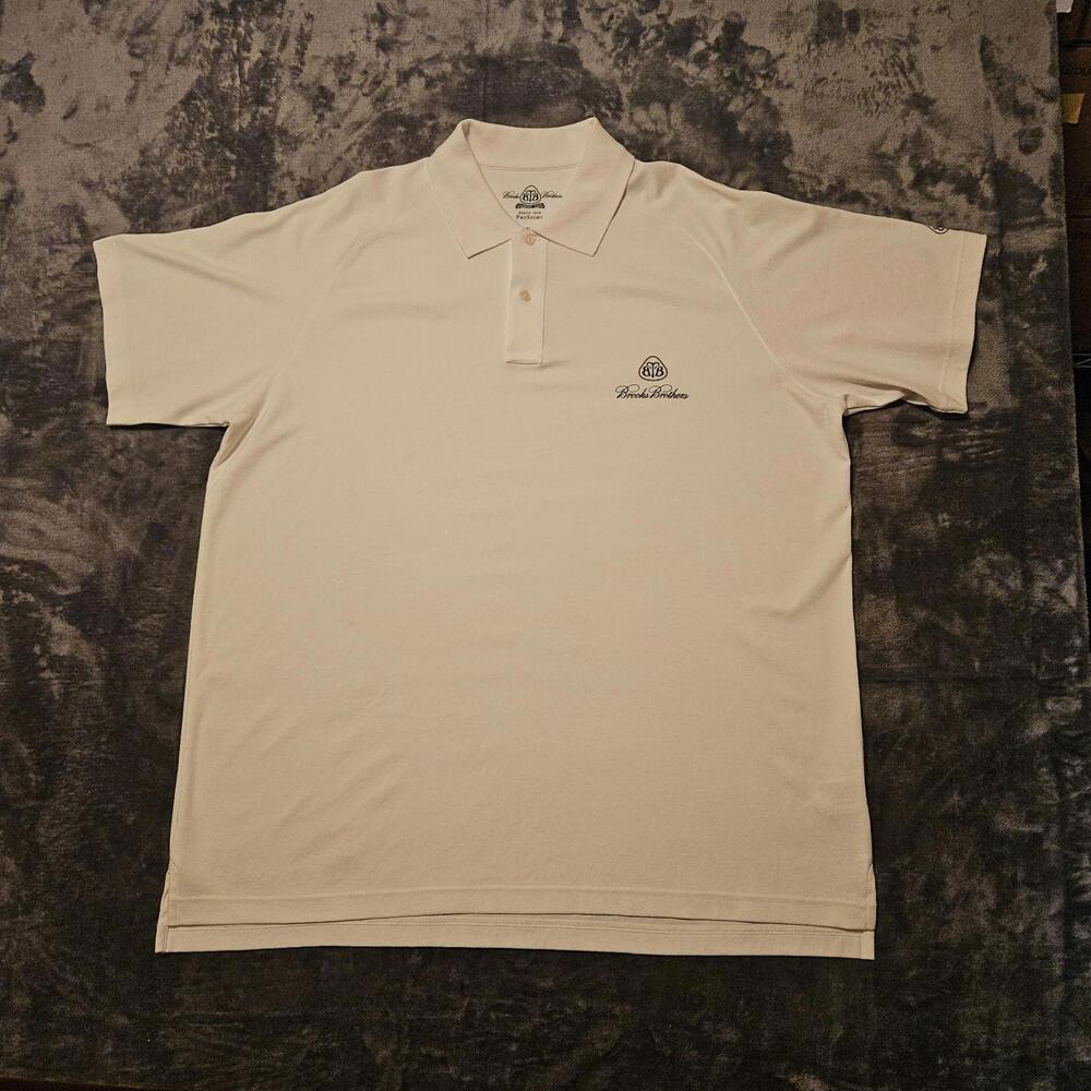 Brooks Brothers Country Club Mens XL Golf Polo White NWOT